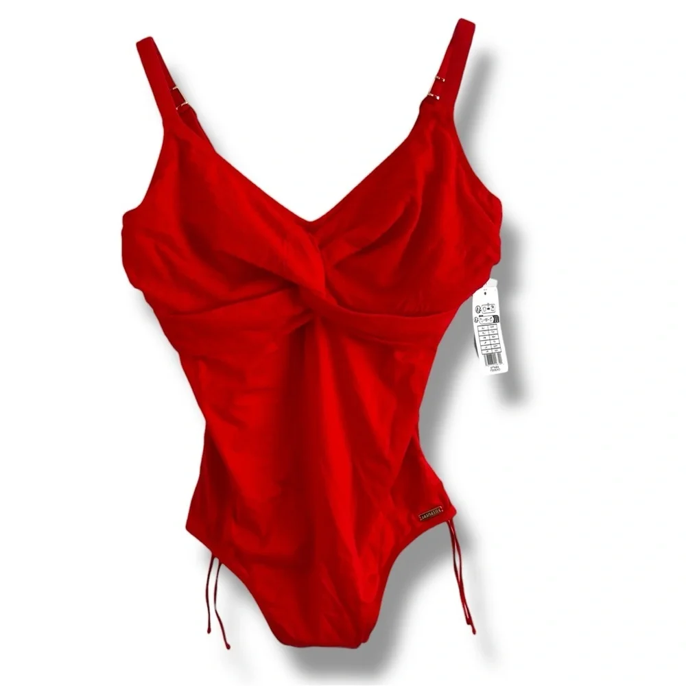 NWT Fantasie Swim Standard Ottawa Underwire Twist Front Swimsuit Red 32H - Picture 8 of 13
